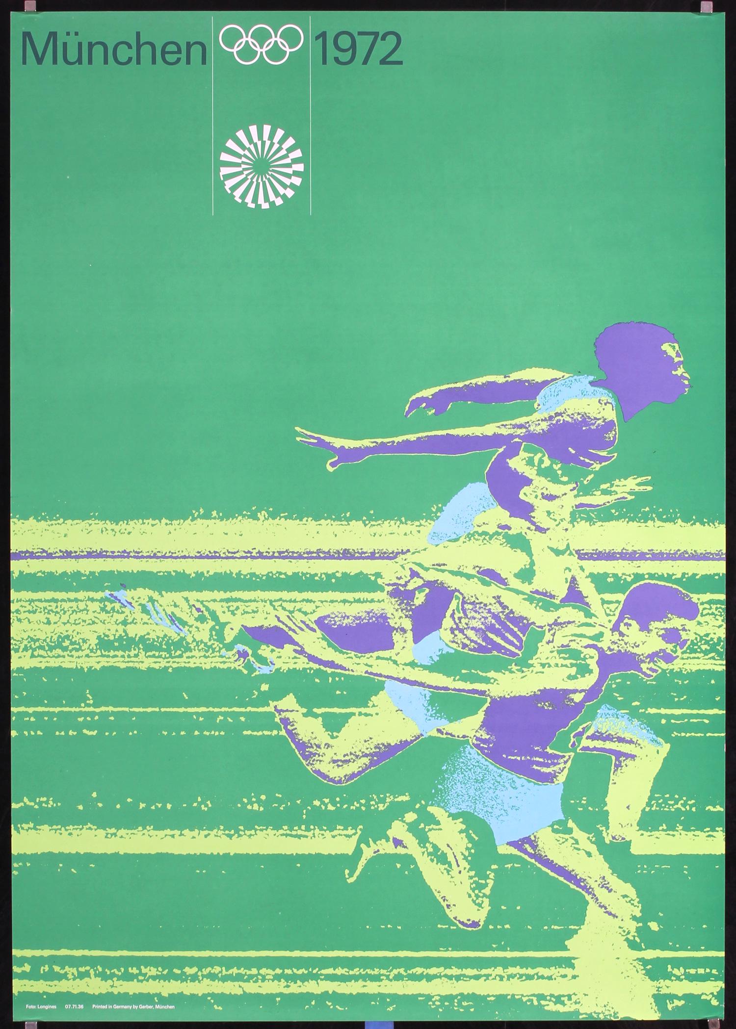 Original 1972 Munich Olympic Games 100 Meter Run Poster (1 of 1)