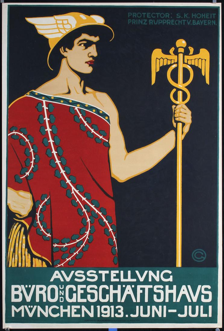 Original Vintage 1910s German Fair Poster GRAF ART (1 of 1)