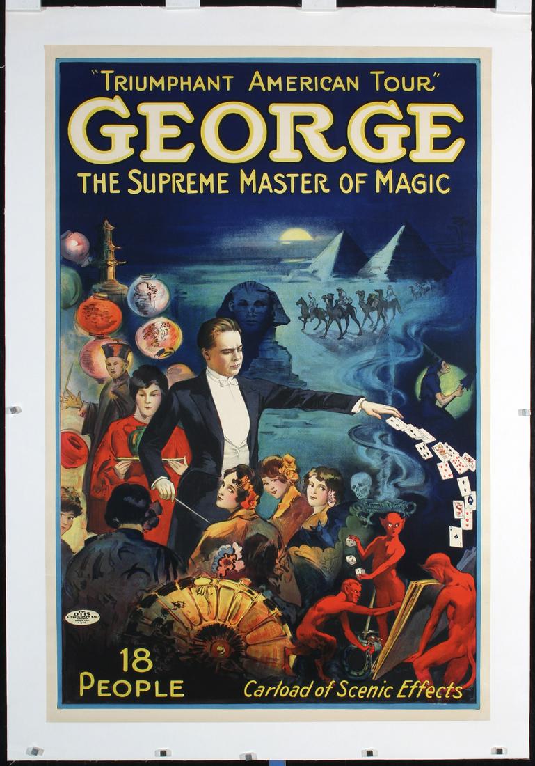 Original 1920s George Magic Poster Triumphant American (1 of 1)