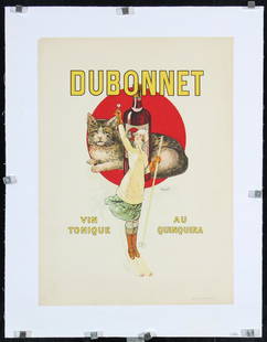 Original 1920s French Dubonnet Quinquina Poster Cat: Delavat, CharlesDubonnet - Vin Tonique au QuinquinaLithograph ca. 192014.1 x 10.6 in. (36 x 27 cm)Printer: J. Acker, ParisCondition Details: (A-) mounted on linen, tiny tears and minimal staining at t