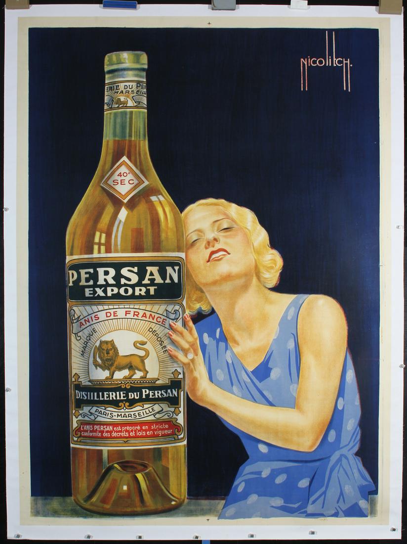 Original Vintage 1930s French Persan Liquor Poster (1 of 1)