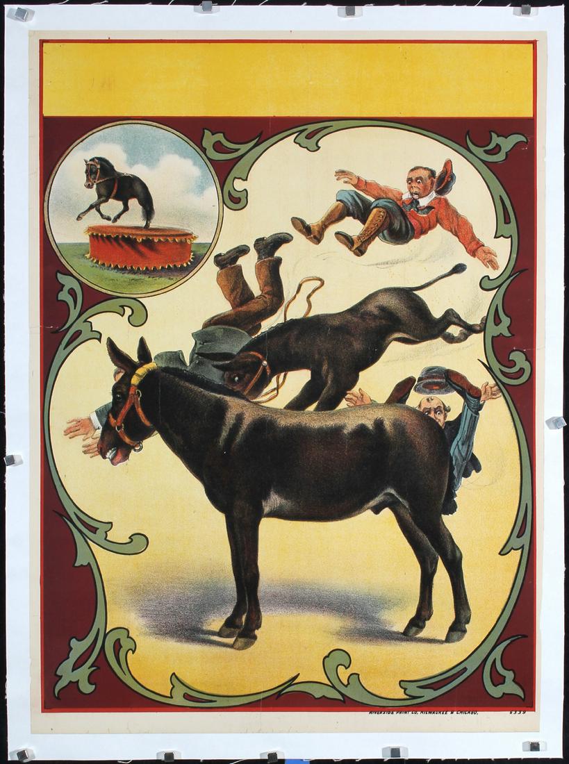 Original Vintage 1900s American Circus Poster Donkey Act (1 of 1)
