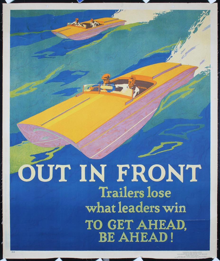 Original 1929 Mather Work Incentive Poster Out In Front (1 of 1)