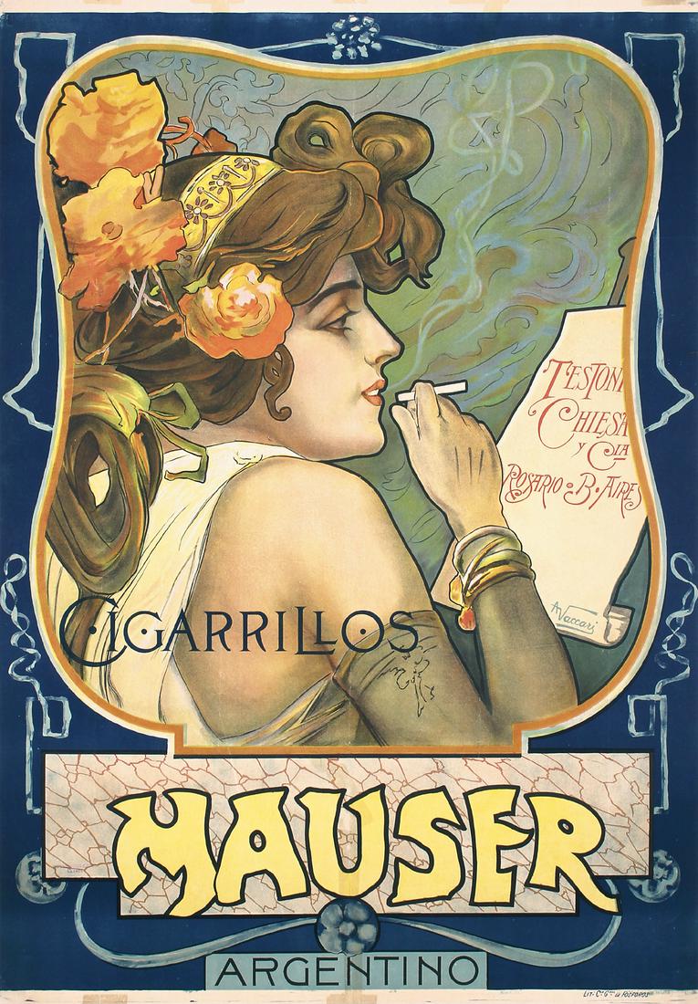 Original Vintage 1900s Art Nouveau Poster MAUSER (1 of 2)