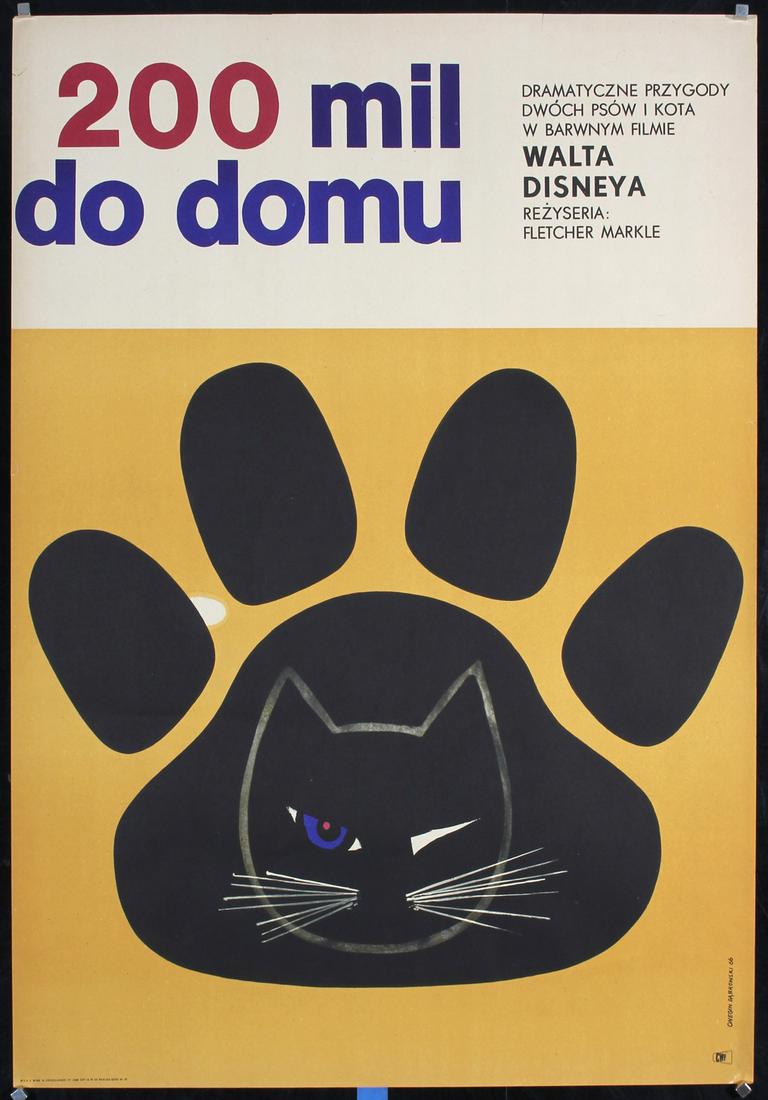 Original 1960s Polish Poster Incredible Journey Disney (1 of 2)