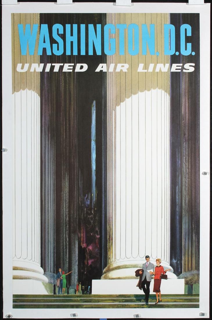 Original United Air Lines Travel Poster Washington (1 of 1)
