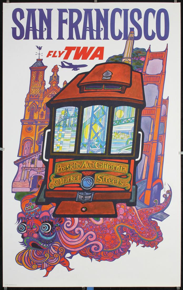 Original 1960/70s TWA San Francisco Poster DAVID KLEIN (1 of 1)