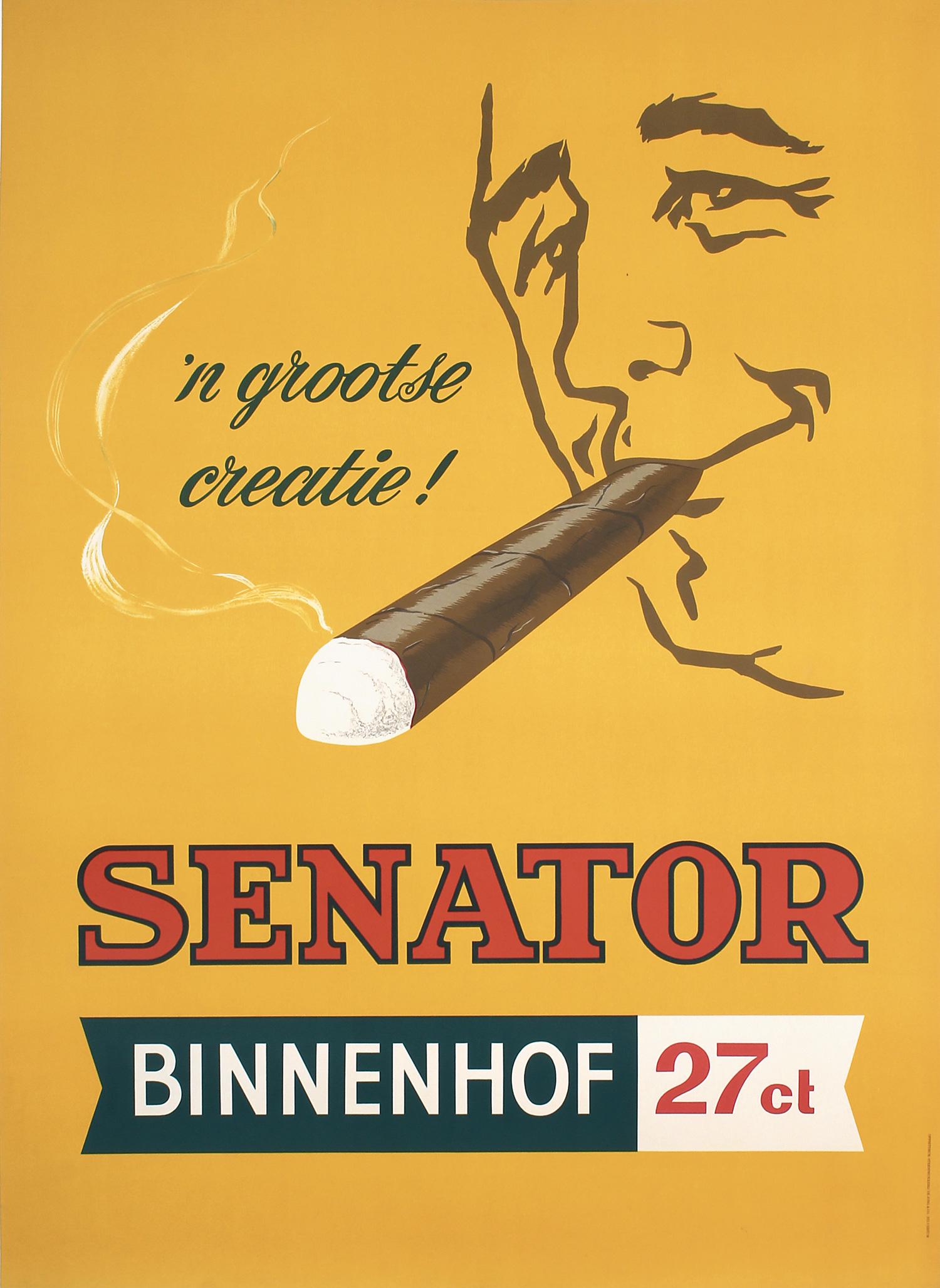 Original Vintage 1950s Senator Cigar Poster