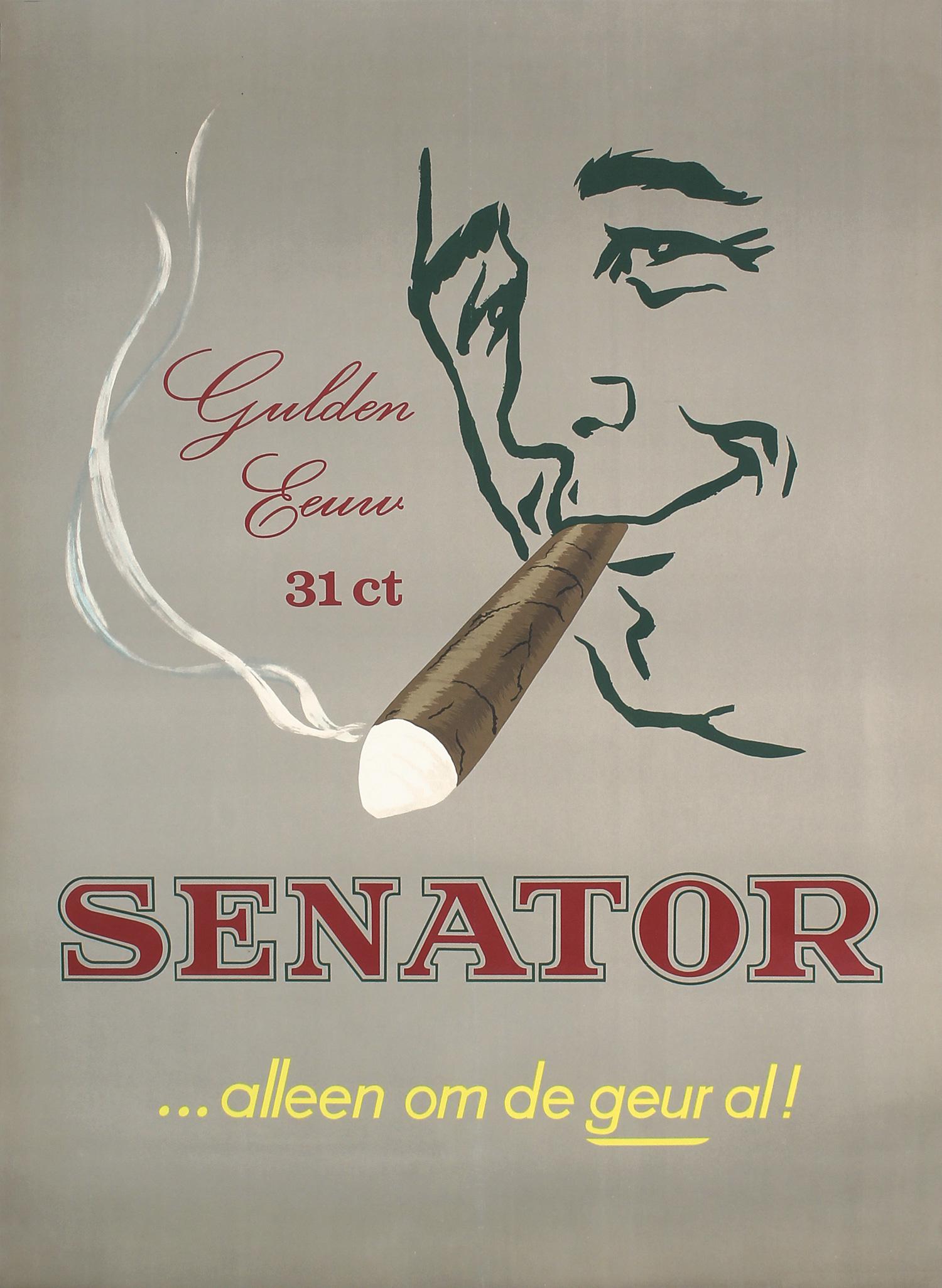 Original Vintage 1950s Senator Cigar Poster