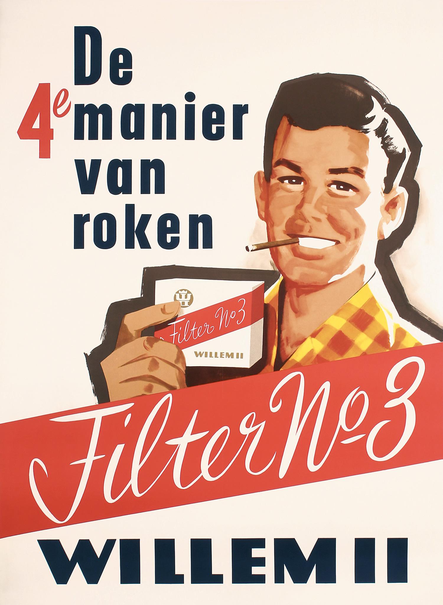 Original Vintage 1950s Dutch Cigarette Poster