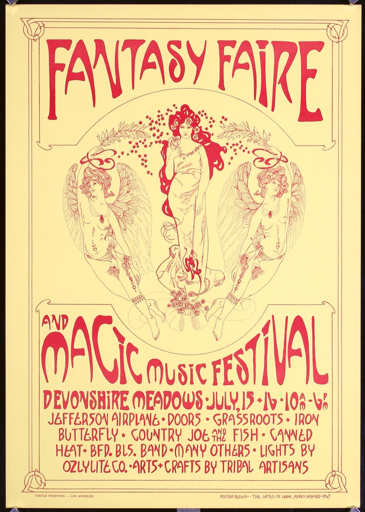 Original 1960s Fantasy Fair Music Poster DOORS JEFFERSO (1 of 1)