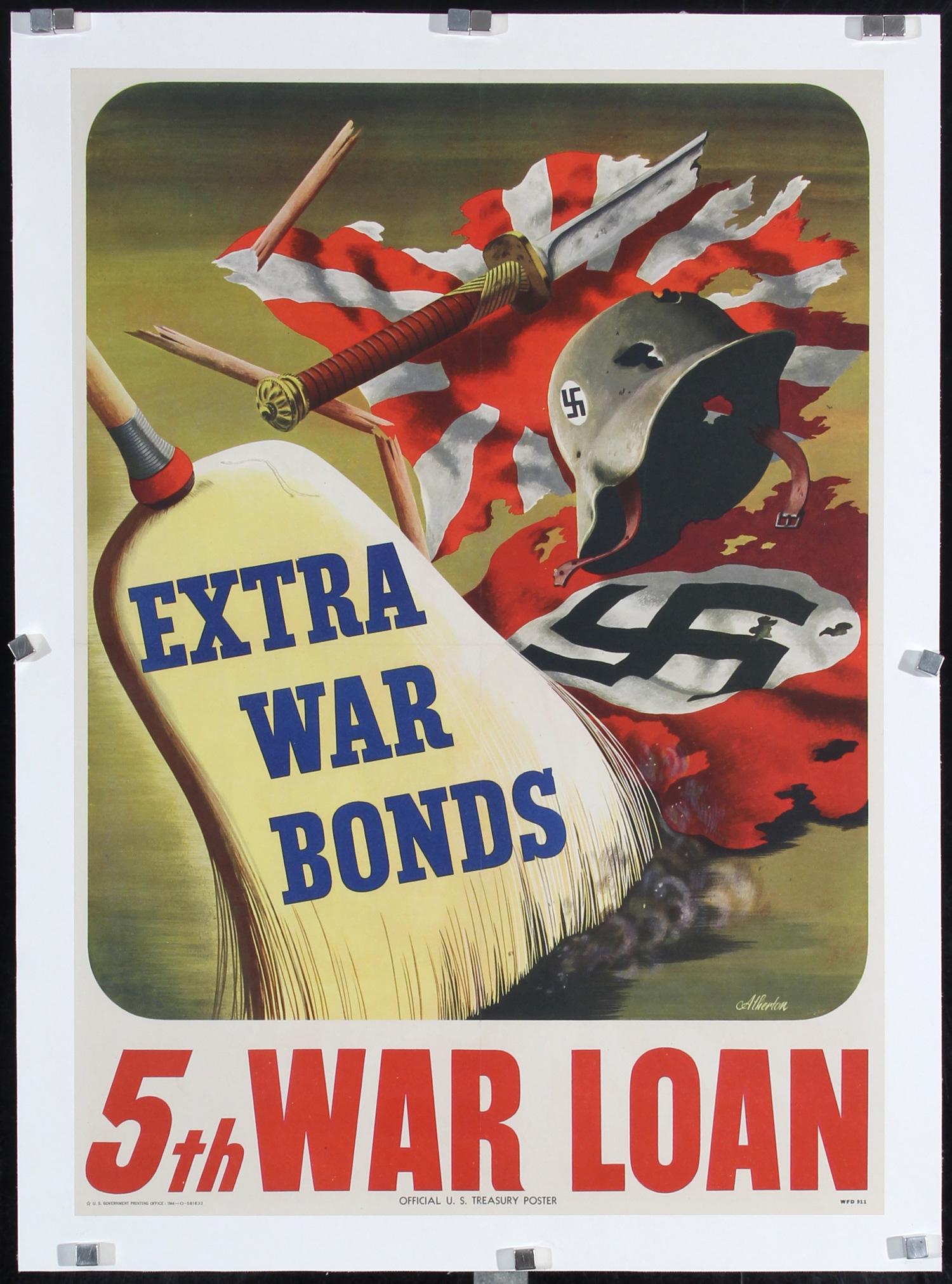 Original American 1944 WW II War Loan Poster ATHERTON (1 of 1)