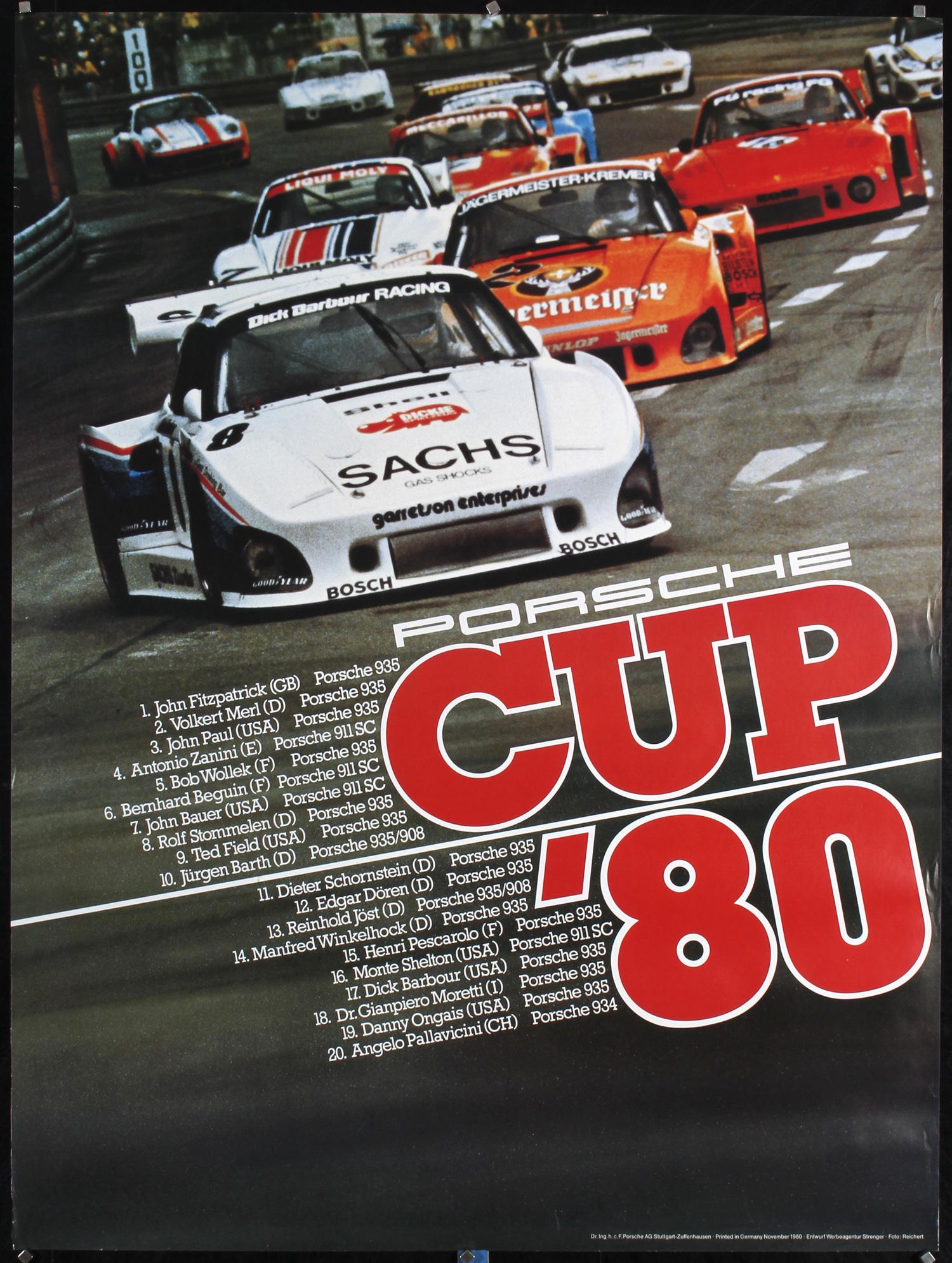 Original Vintage 1980s Porsche Cup Factory Poster (1 of 1)