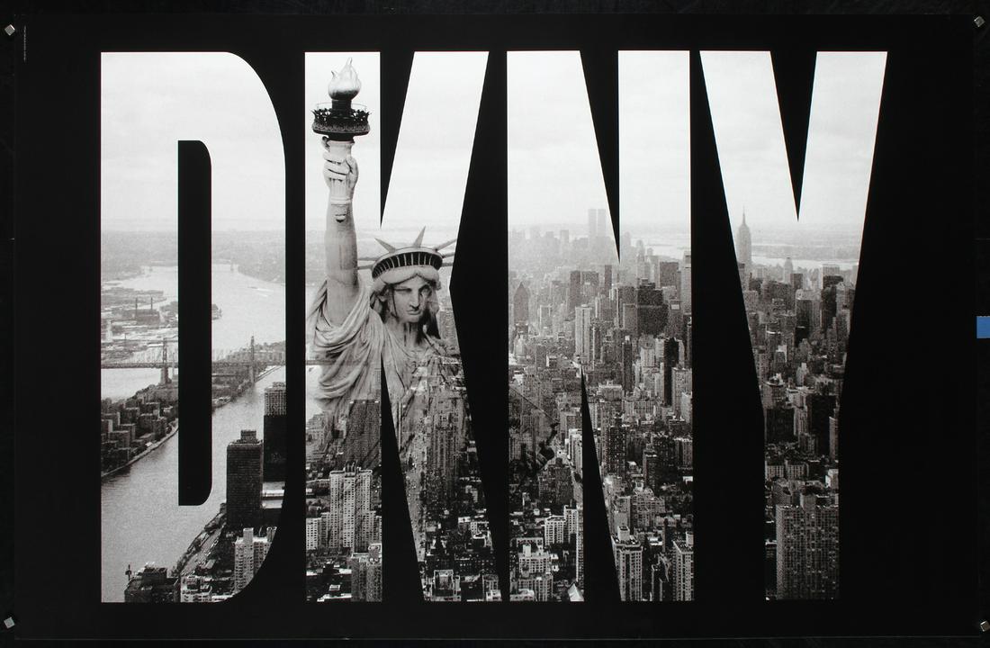 Original Vintage 1990s Iconic DKNY Poster: Arnell, Peter Eric 1959 - DKNY (Donna Karan New York) Photo/Offset ca. 1992 28.3 x 44 in. (72 x 112 cm) Printer: no information Condition Details: (A) minimal creasing, poster of the iconic wall paint