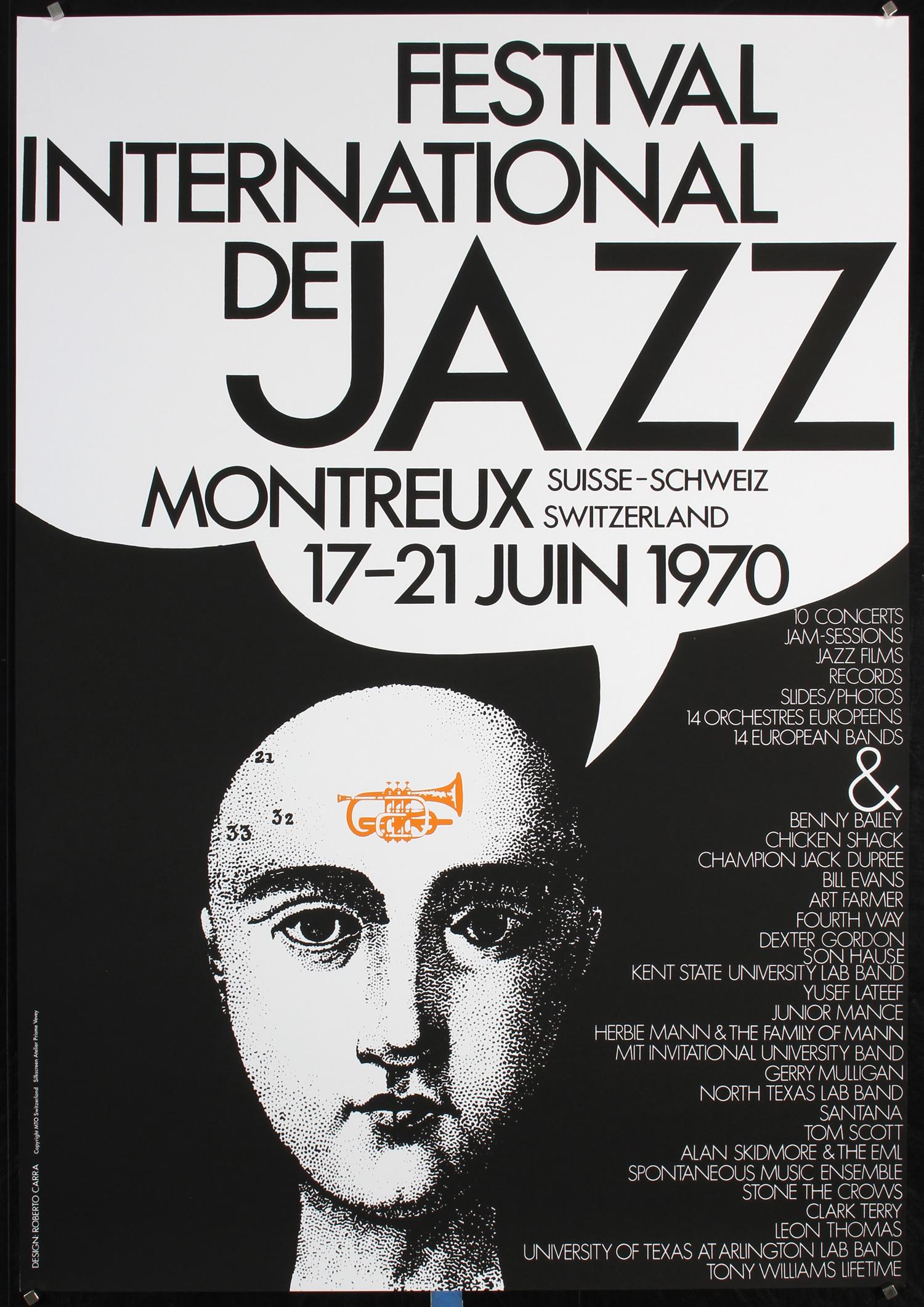 Original Vintage 1970 Montreux Jazz Poster Carra (1 of 1)