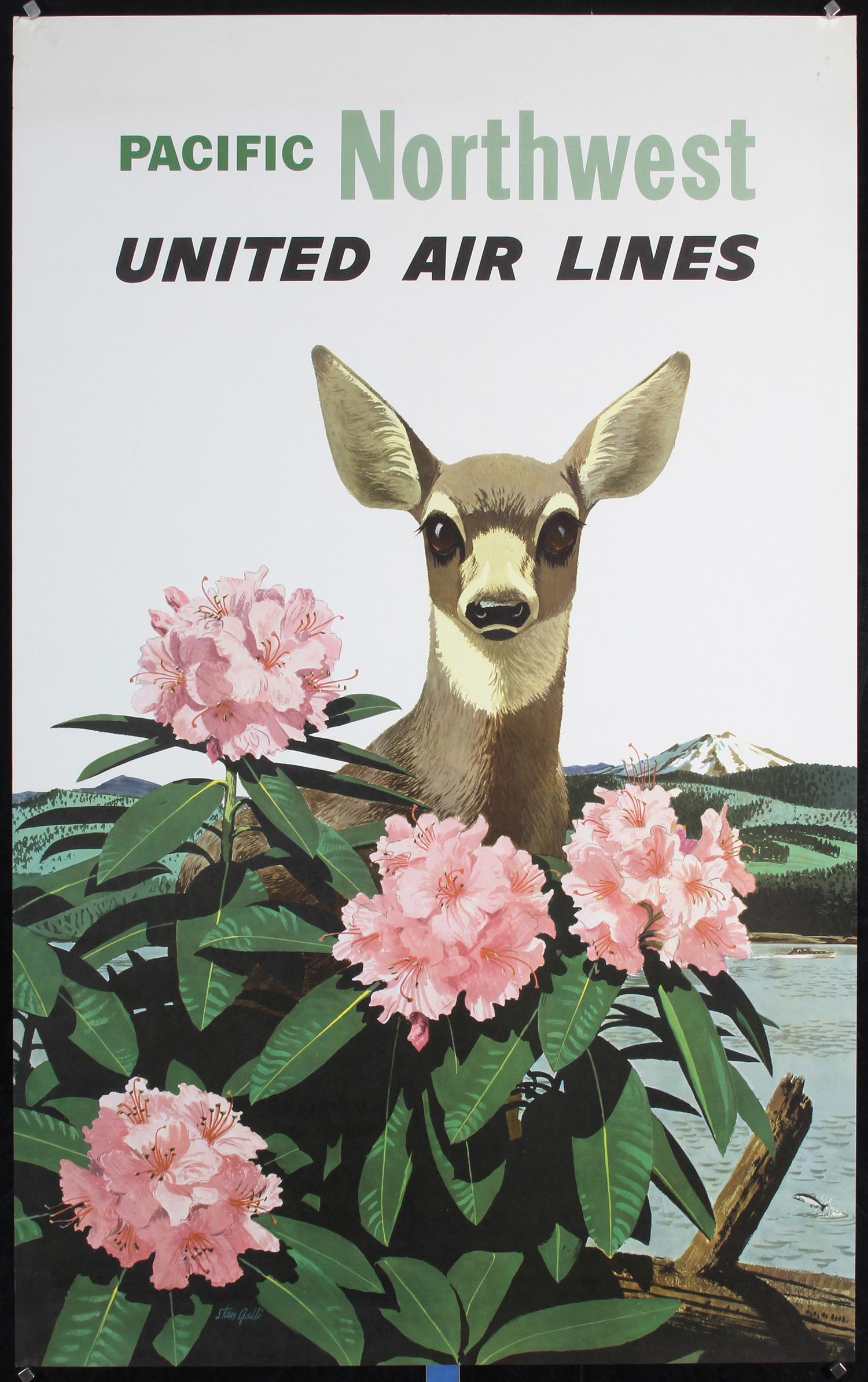 Original c. 1960 United Travel Poster Pacific Northwest (1 of 1)