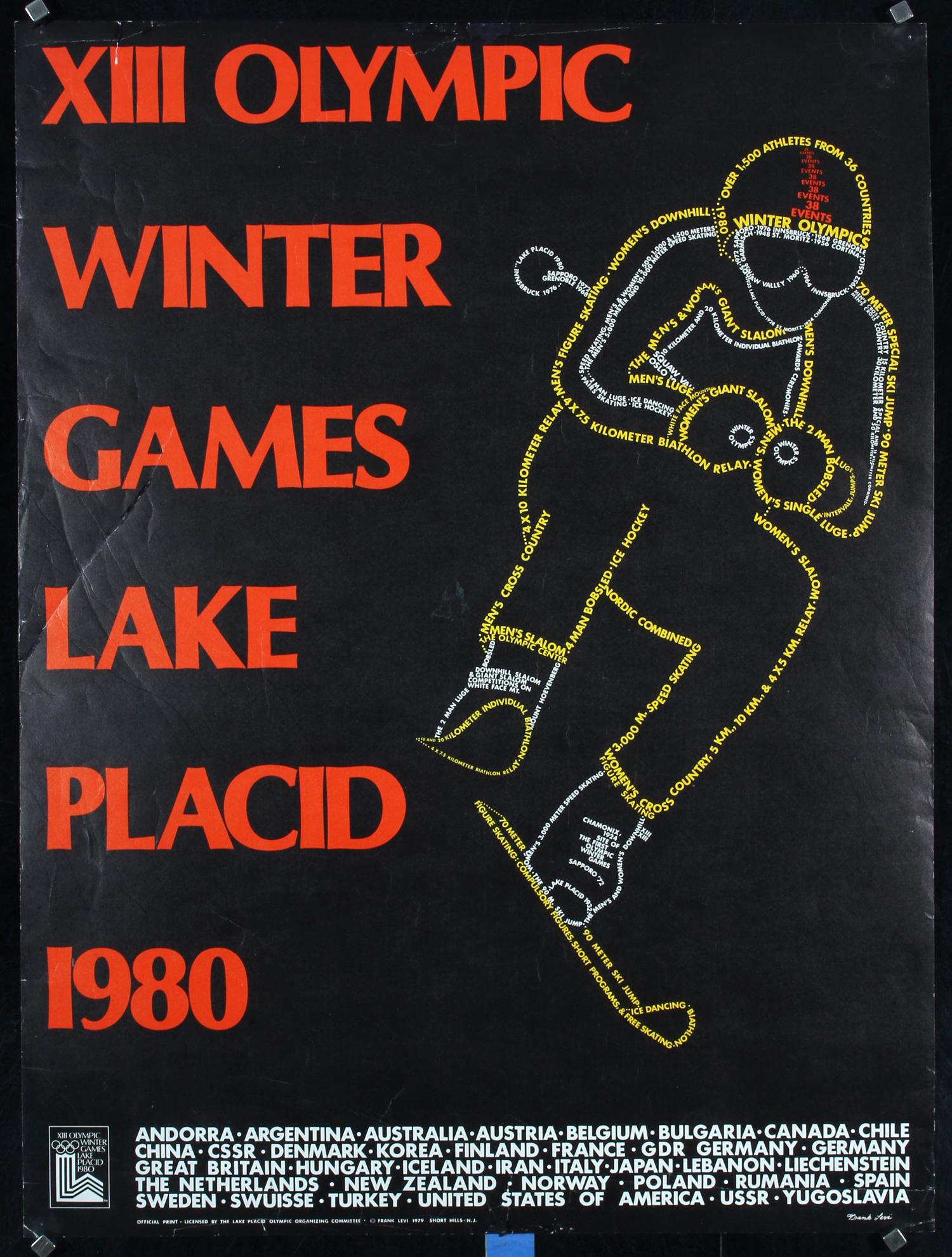 Original 1980 Winter Olympics Lake Placid Poster (1 of 2)