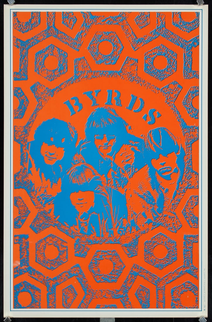 4 Original Vintage 1960s Rock Band Posters BYRDS MAMAS (1 of 4)