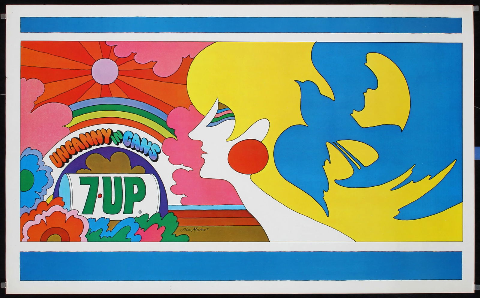 Original Vintage 1960s 7Up UnCola Poster John Alcorn Art (1 of 1)