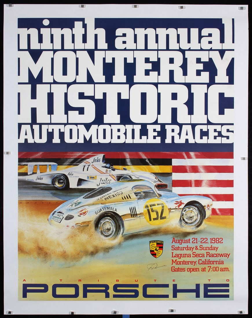 Original Vintage 1982 Monterey Porsche Racing Poster (1 of 1)
