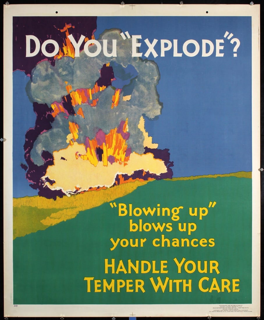 Original 1929 Mather Work Poster Do You Explode Auction