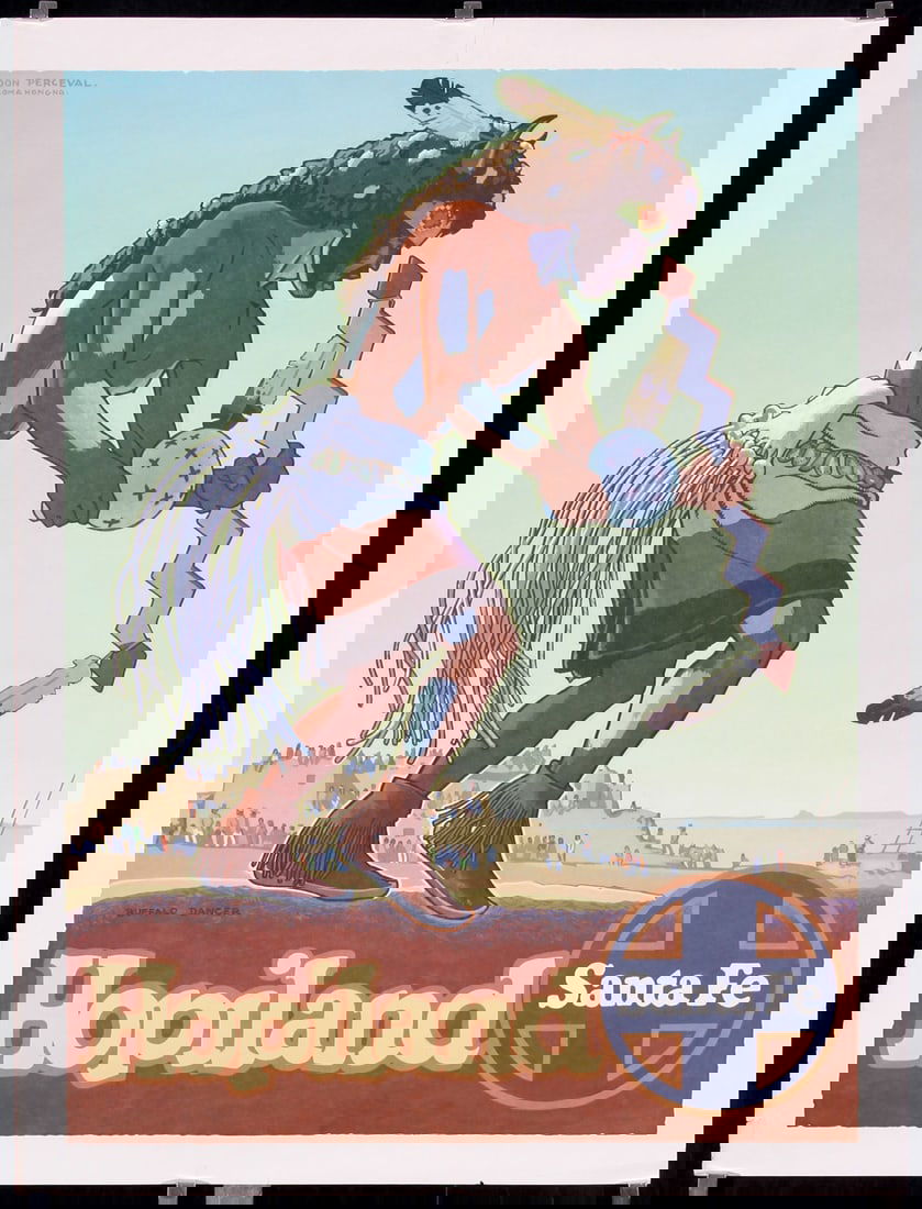 Original 1940s Santa Fe Rail Travel Poster HOPILAND (1 of 1)