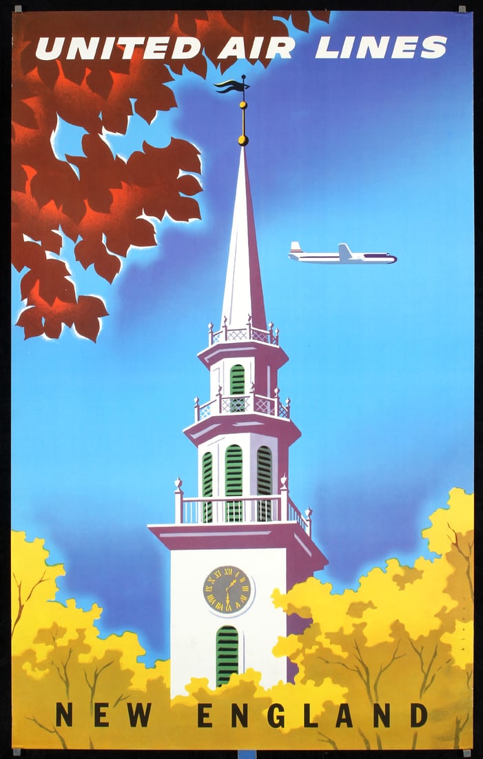 Original 1950s New England Travel Poster JOSEPH BINDER (1 of 1)