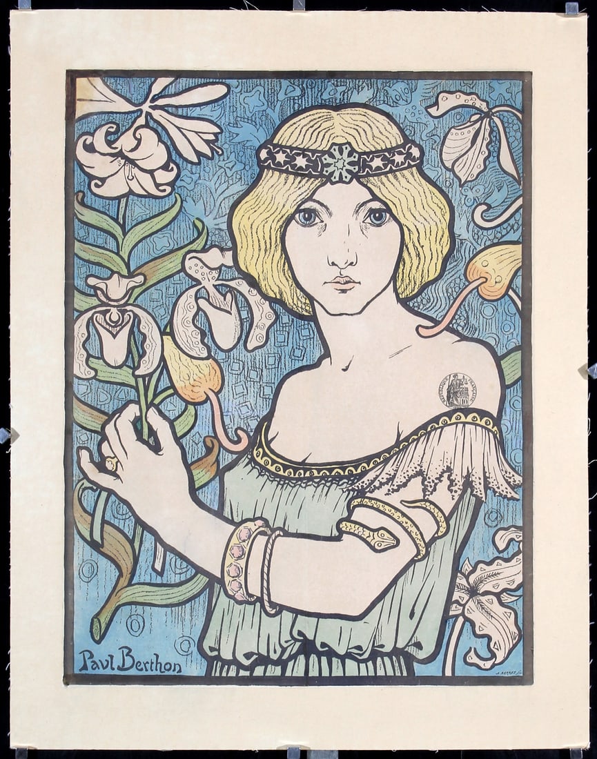 Original 1890s Berthon Art Nouveau Poster Salon des 100 (1 of 1)