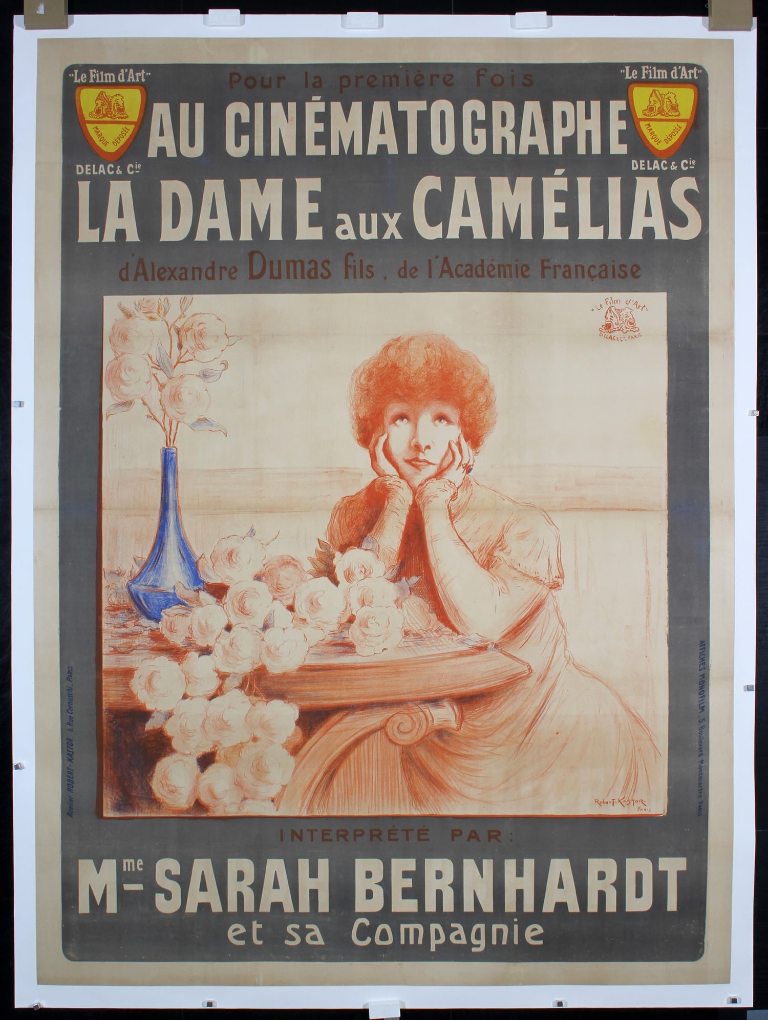 Original 1910s Sarah Bernhardt Dame aux Camelias Poster (1 of 1)