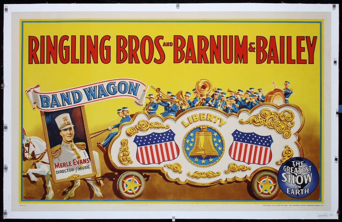 Original 1940s Ringling Barnum Circus Poster Band Wagon (1 of 1)