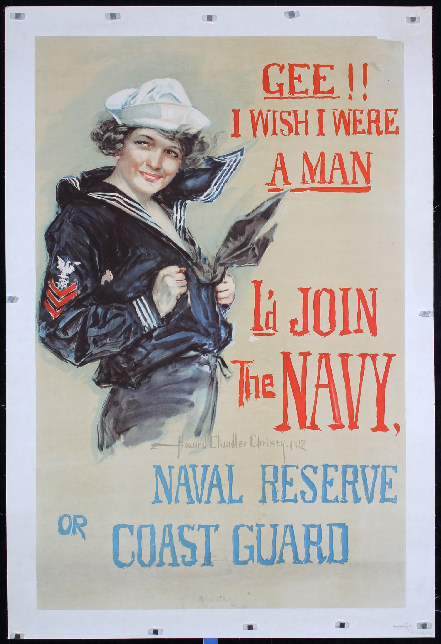 Original 1918 Christy Navy WW I Navy Recruitment Poster (1 of 1)