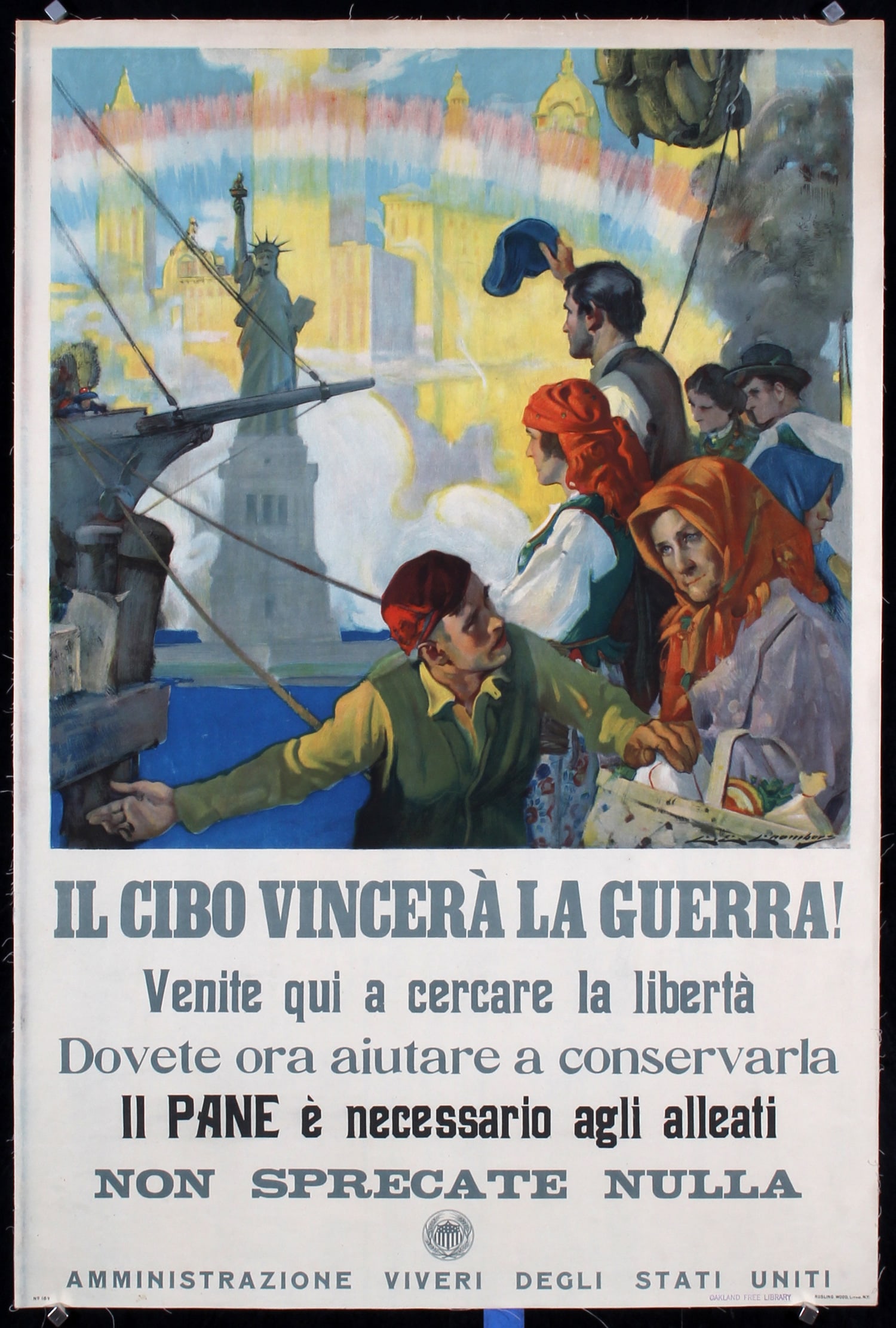 Original World War I Poster ITALIAN Food Will Win War (1 of 1)