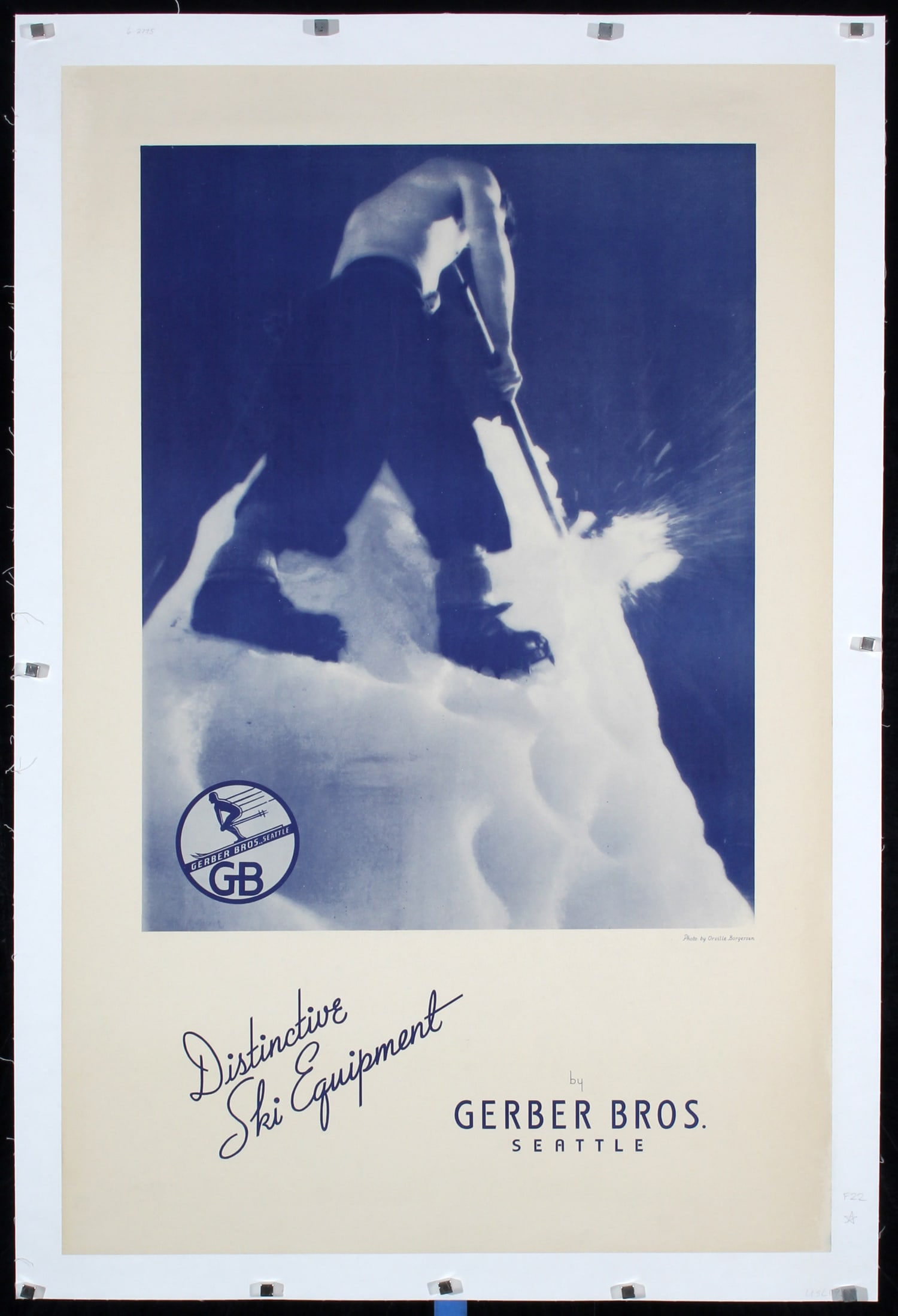 Original c.1940s/50s Ski Equipment Poster Seattle (1 of 1)