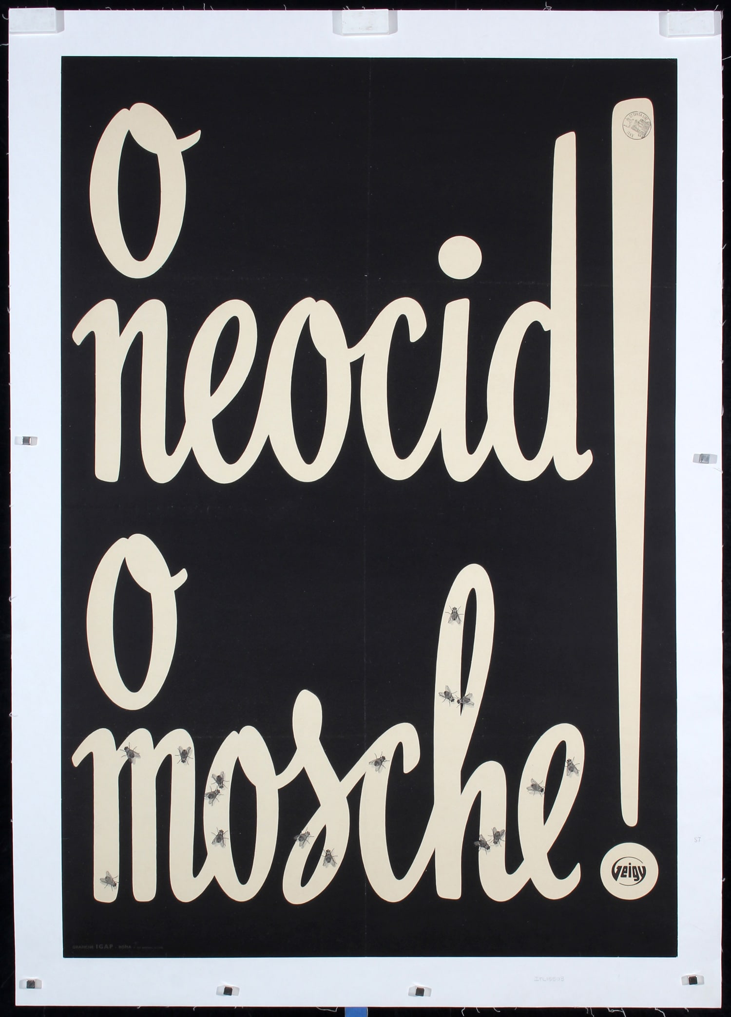 Original c. 1950s Italian Design Poster b/w Typography (1 of 1)