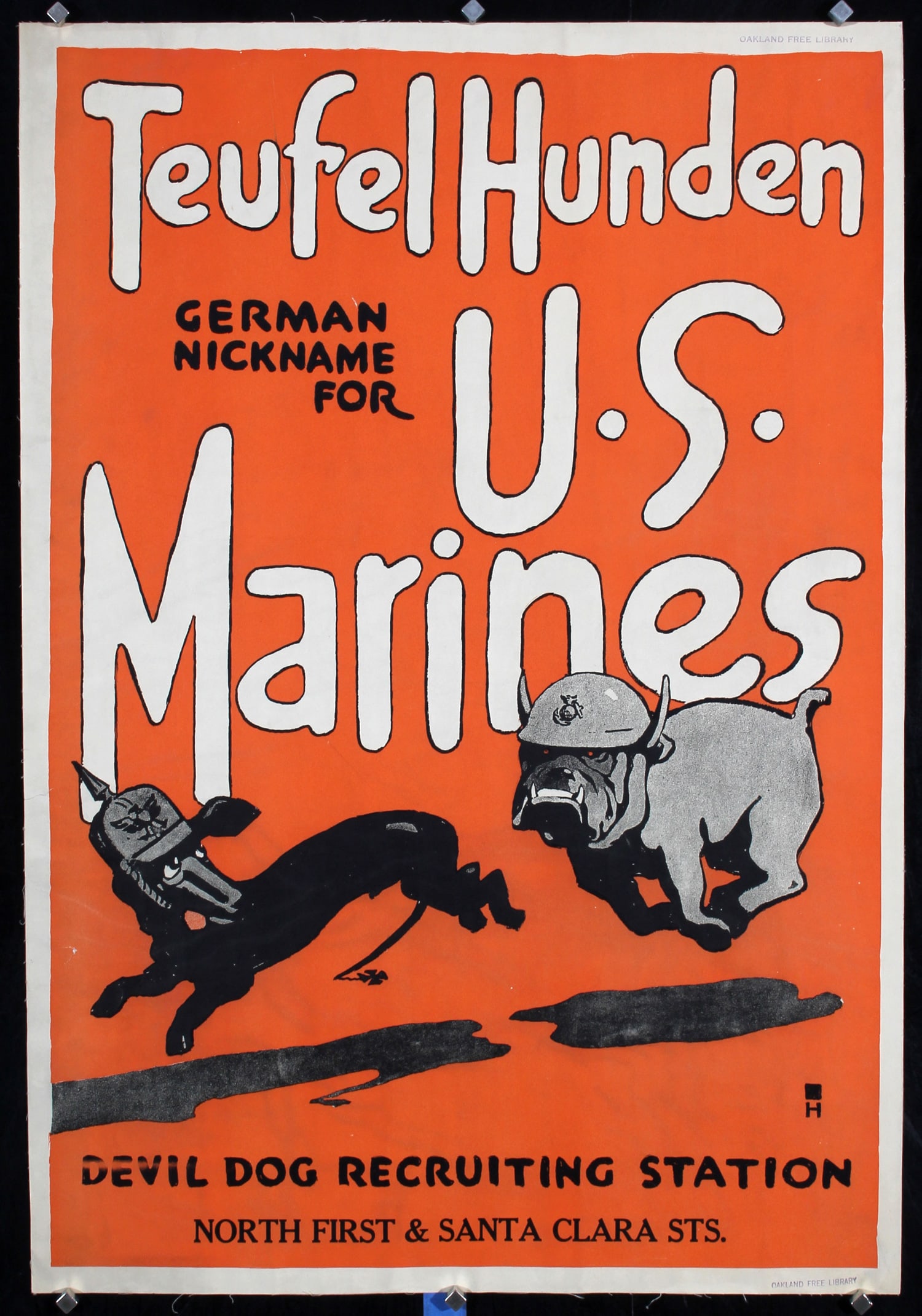 Original US World War I Poster Teufel Hunden Marines (1 of 1)