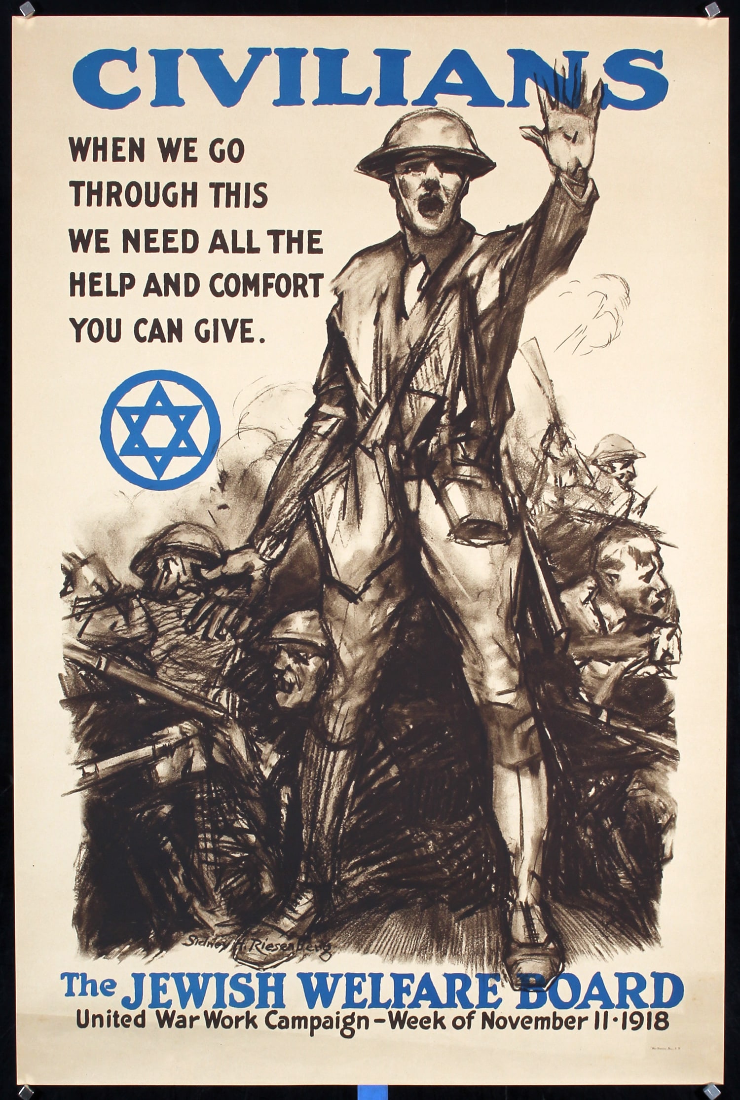 Original Vintage World War I Poster Jewish Welfare Boar (1 of 1)