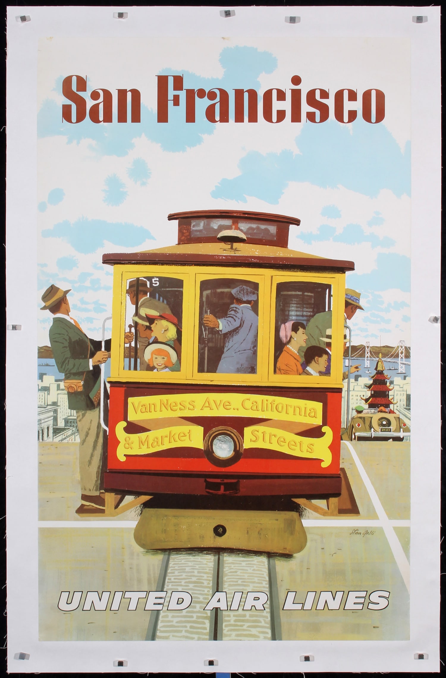 Original 1960s San Francisco United Travel Poster GALLI (1 of 1)