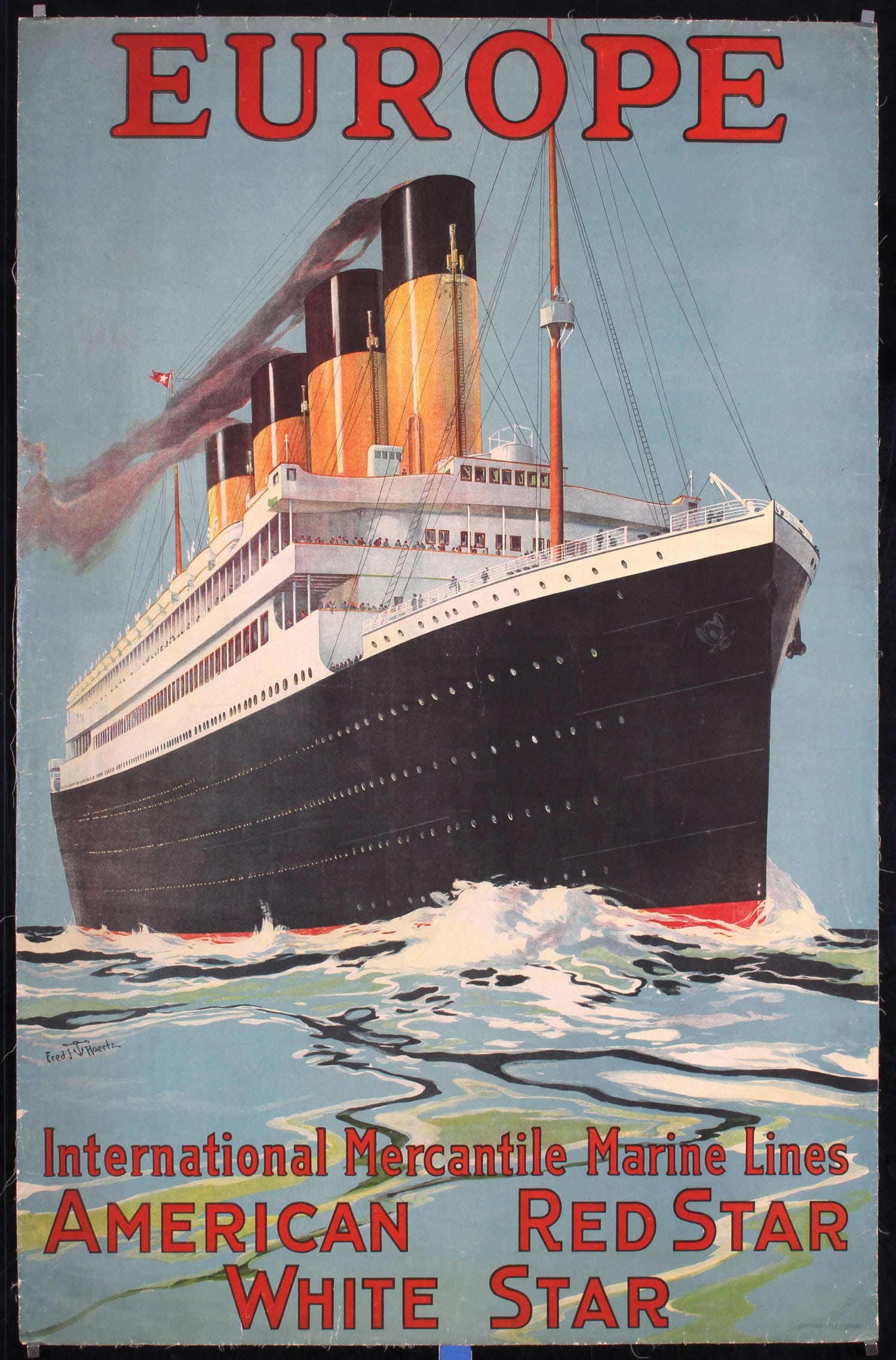 Rare Original 1910s White Star Olympic Ship Poster (1 of 1)
