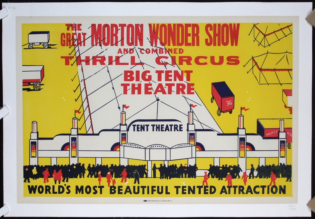 Original 1950s American Circus Poster Morton Wonder Show (1 of 1)