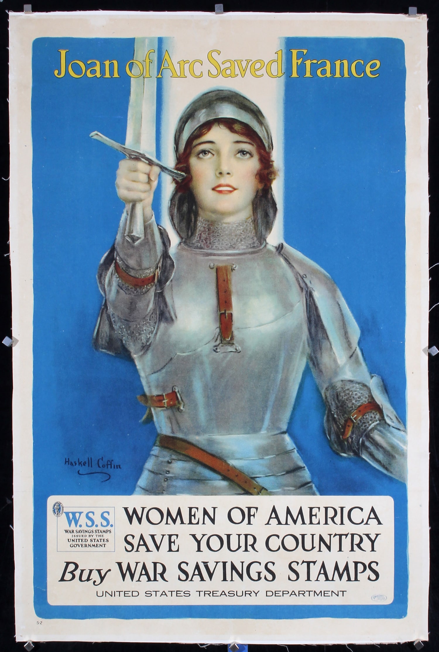 Original American  World War I Poster Joan of Arc (1 of 1)