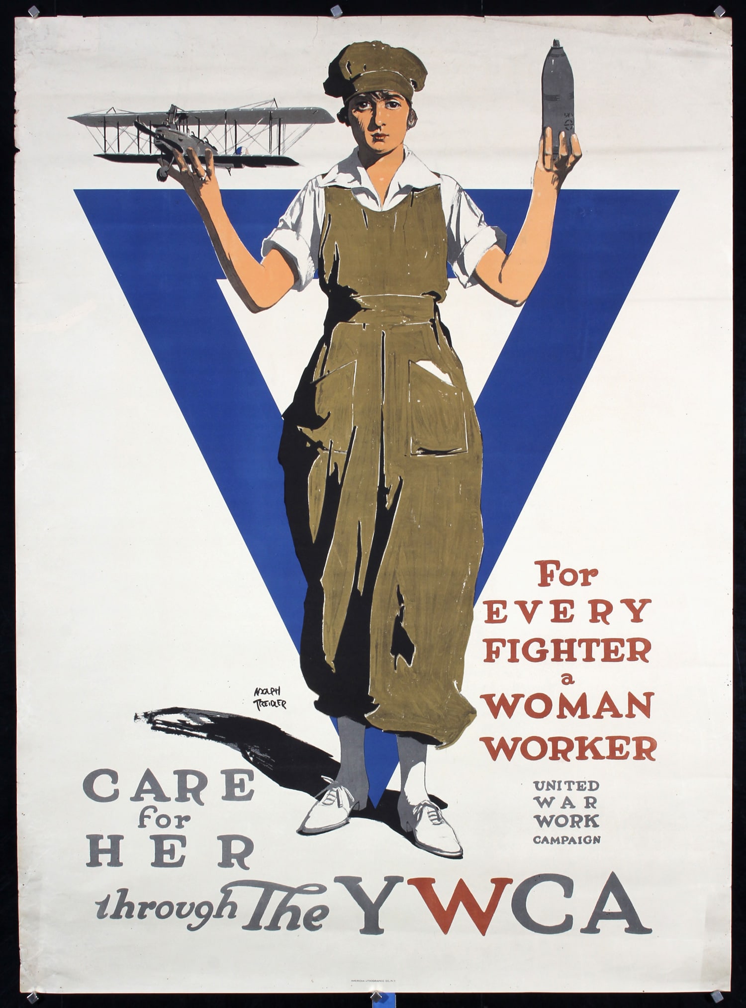 Original YWCA World War I Poster Woman Worker Treidler (1 of 1)