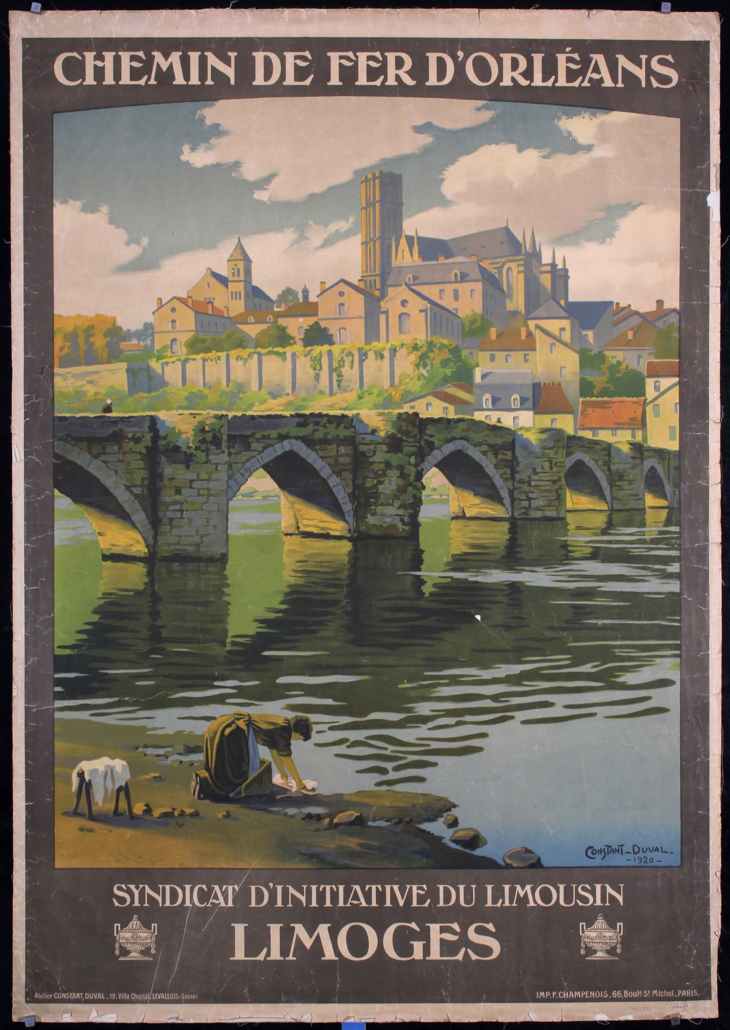 Original Vintage 1920 French Travel Poster DUVAL (1 of 1)