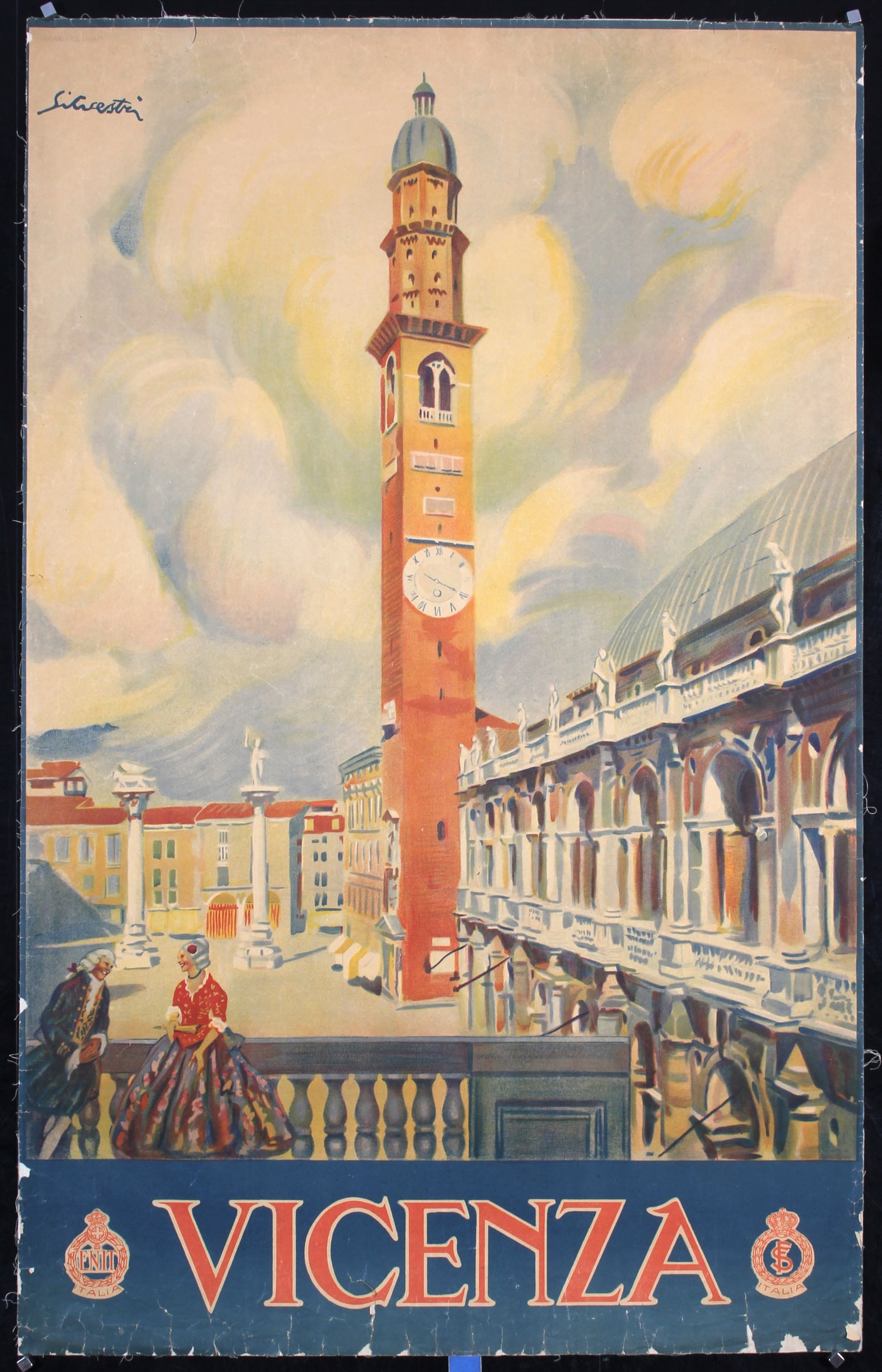 Original Vintage c. 1920s Italy Travel Poster Vicenza (1 of 1)
