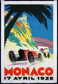 Rare Original 1932 Monaco Grand Prix Poster Falcucci