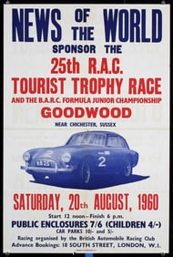 Original Vintage 1960 British Auto Trophy Race Poster
