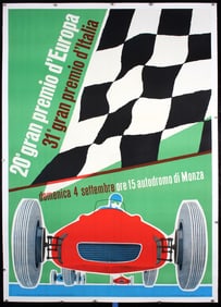 Rare Original 1960 Italian Grand Prix Poster LARGE VS