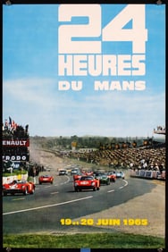 Original Vintage 1960s Le Mans Auto Racing Poster