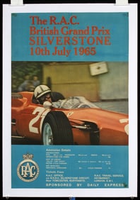 Original 1960s British Silverstone Racing Poster