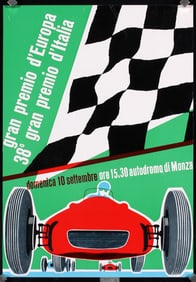 Original 1960s Italian Grand Prix Poster Card
