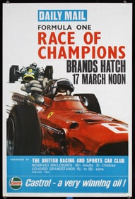 2 Original Vintage 1960s Brands Hatch Racing Posters